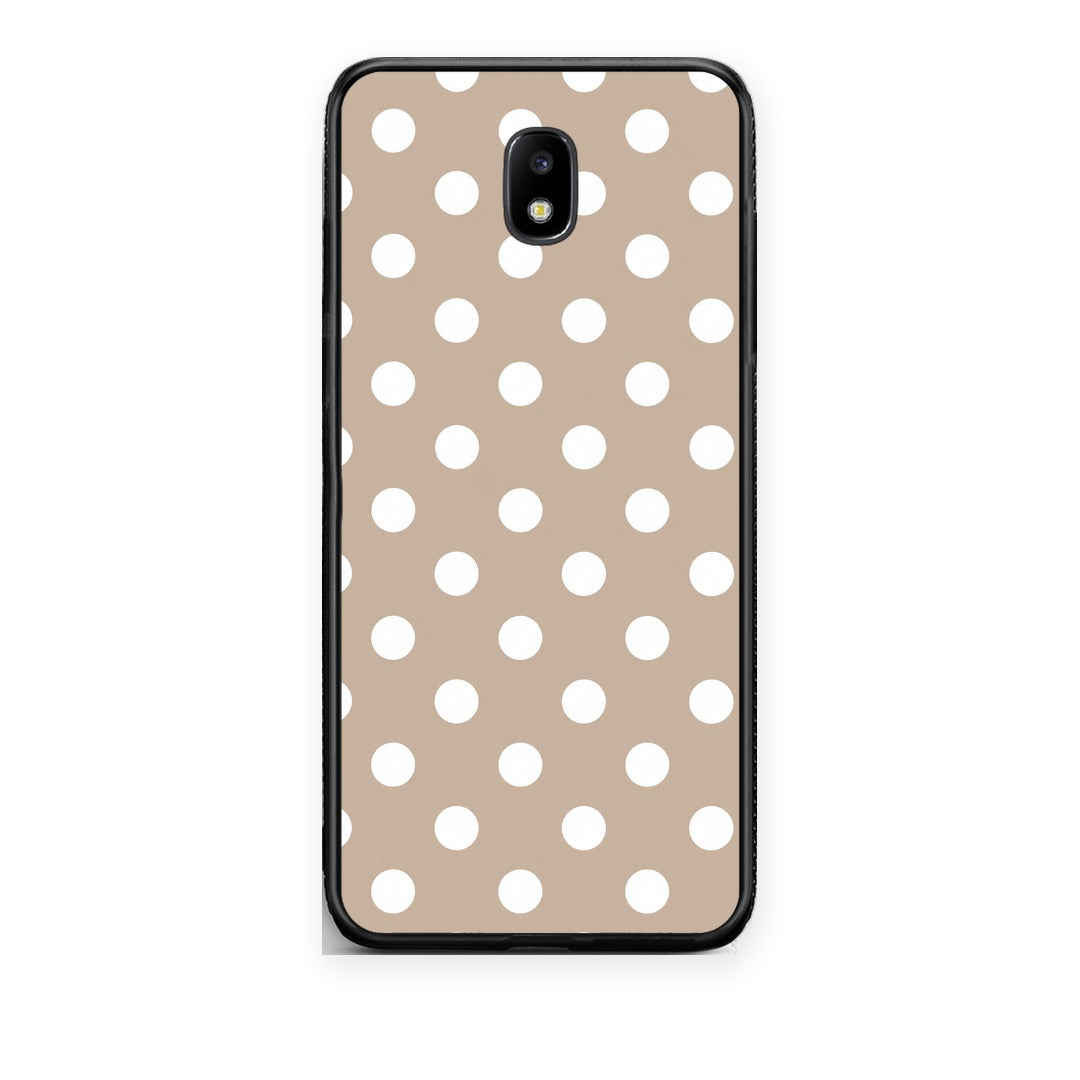 Θήκη Samsung Galaxy J7 2017 White Polka Dots on Taupe από τη Smartfits με σχέδιο στο πίσω μέρος και μαύρο περίβλημα | Samsung Galaxy J7 2017 White Polka Dots on Taupe case with colorful back and black bezels