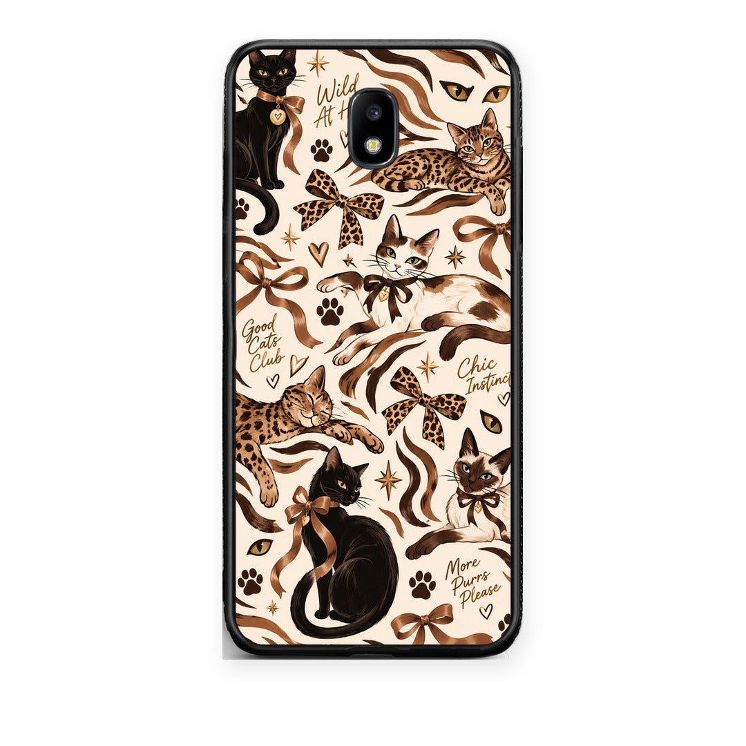 Θήκη Samsung Galaxy J7 2017 Wild Cats and Animal Print Collage από τη Smartfits με σχέδιο στο πίσω μέρος και μαύρο περίβλημα | Samsung Galaxy J7 2017 Wild Cats and Animal Print Collage case with colorful back and black bezels