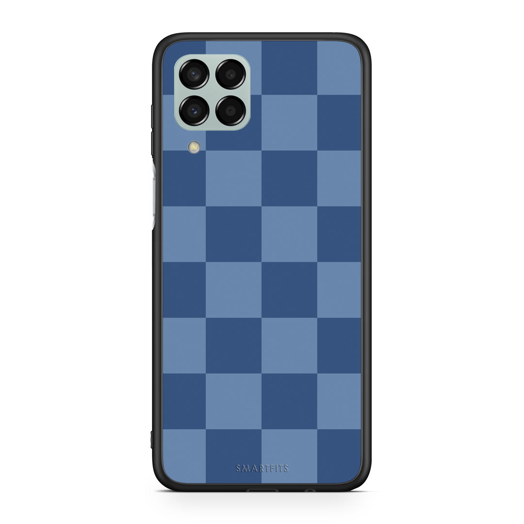 Θήκη Samsung Galaxy M33 Denim Blue Checkerboard από τη Smartfits με σχέδιο στο πίσω μέρος και μαύρο περίβλημα | Samsung Galaxy M33 Denim Blue Checkerboard case with colorful back and black bezels