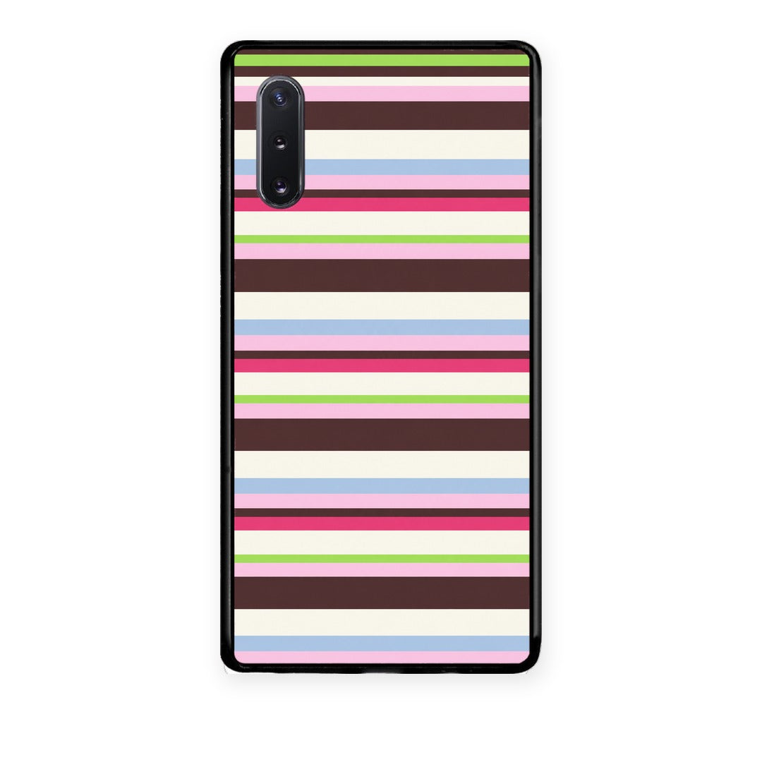 Θήκη Samsung Galaxy Note 10+ Multicolour Horizontal Stripes από τη Smartfits με σχέδιο στο πίσω μέρος και μαύρο περίβλημα | Samsung Galaxy Note 10+ Multicolour Horizontal Stripes case with colorful back and black bezels