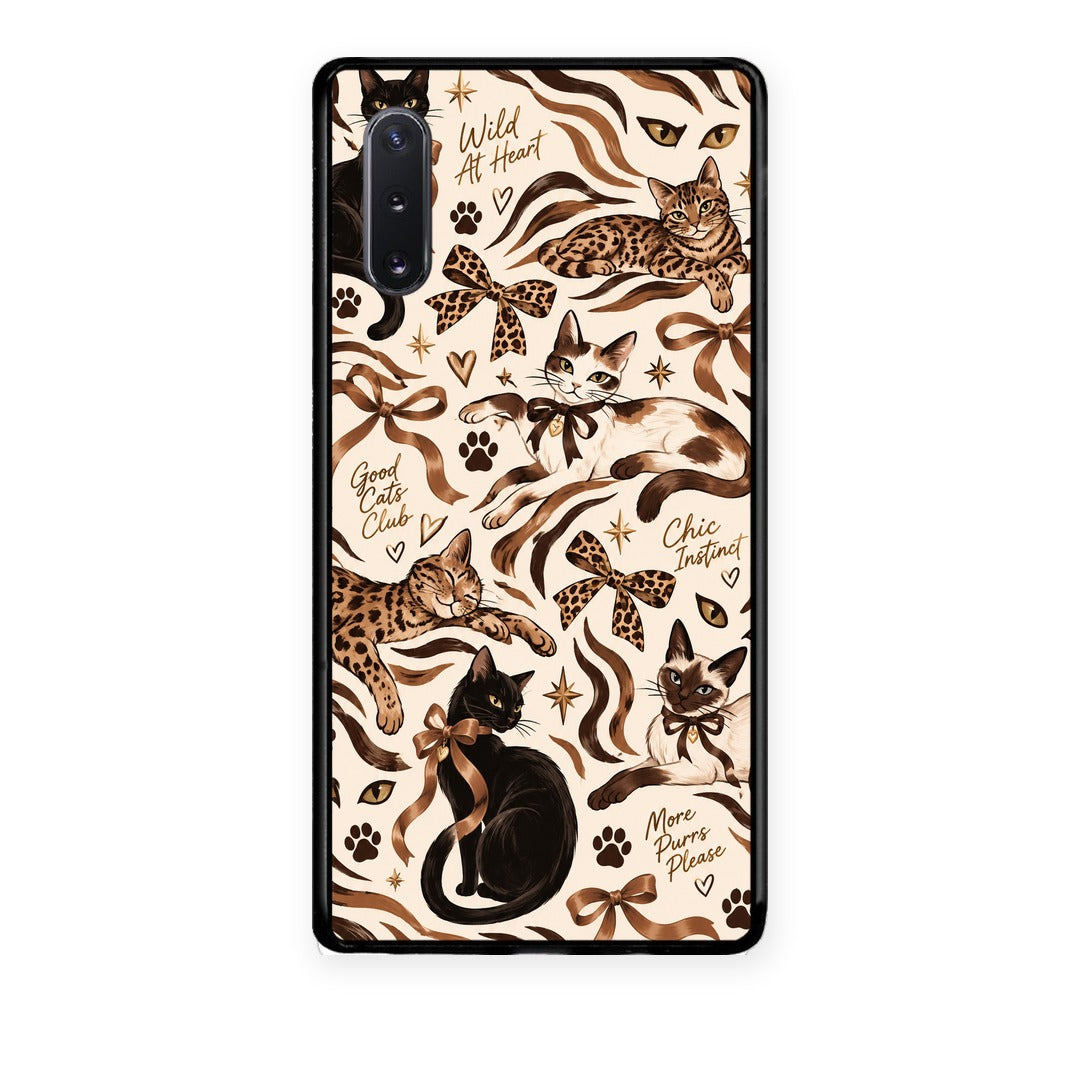 Θήκη Samsung Galaxy Note 10+ Wild Cats and Animal Print Collage από τη Smartfits με σχέδιο στο πίσω μέρος και μαύρο περίβλημα | Samsung Galaxy Note 10+ Wild Cats and Animal Print Collage case with colorful back and black bezels