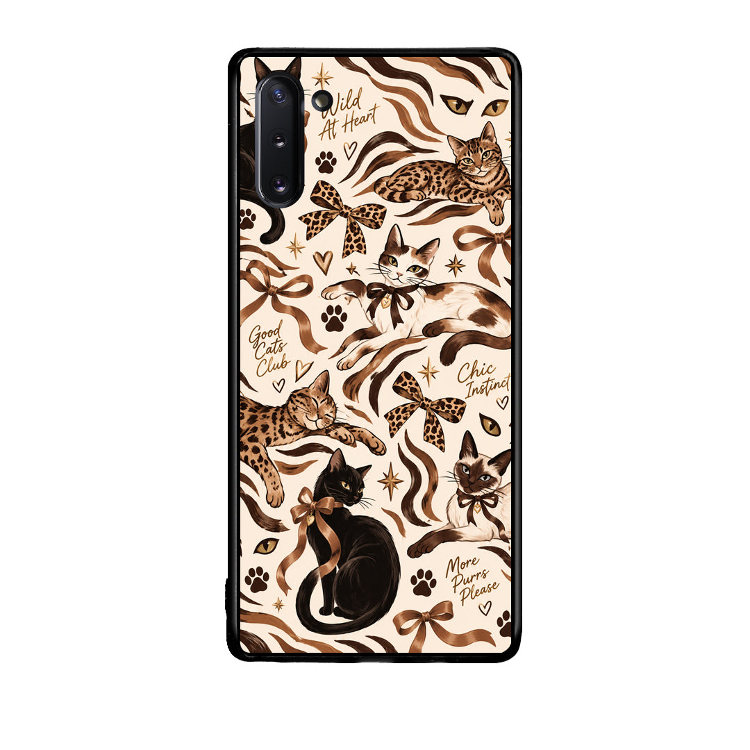 Θήκη Samsung Galaxy Note 10 Wild Cats and Animal Print Collage από τη Smartfits με σχέδιο στο πίσω μέρος και μαύρο περίβλημα | Samsung Galaxy Note 10 Wild Cats and Animal Print Collage case with colorful back and black bezels