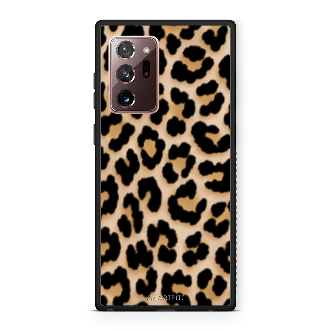 Θήκη Samsung Galaxy Note 20 Ultra Leopard Print Tan Small από τη Smartfits με σχέδιο στο πίσω μέρος και μαύρο περίβλημα | Samsung Galaxy Note 20 Ultra Leopard Print Tan Small case with colorful back and black bezels
