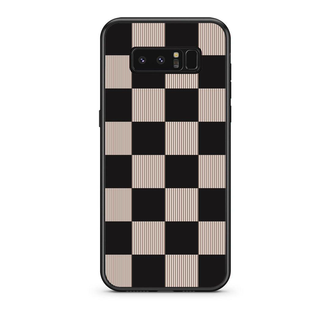 Θήκη Samsung Galaxy Note 8 Black and Taupe Striped Checks από τη Smartfits με σχέδιο στο πίσω μέρος και μαύρο περίβλημα | Samsung Galaxy Note 8 Black and Taupe Striped Checks case with colorful back and black bezels