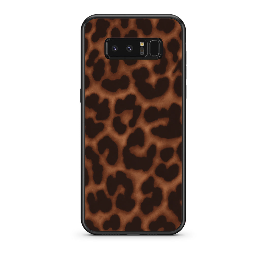 Θήκη Samsung Galaxy Note 8 Leopard Print Dark Brown από τη Smartfits με σχέδιο στο πίσω μέρος και μαύρο περίβλημα | Samsung Galaxy Note 8 Leopard Print Dark Brown case with colorful back and black bezels