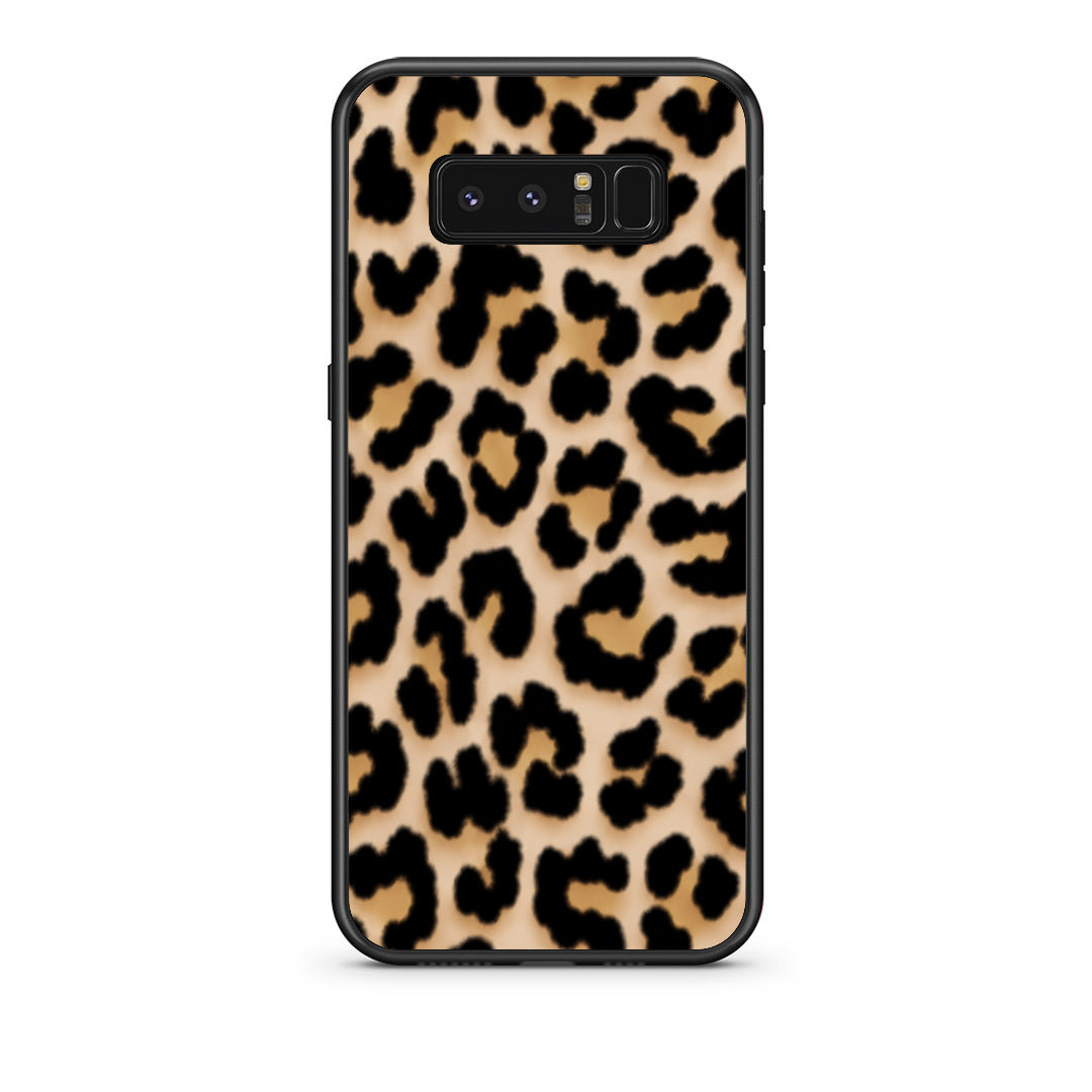 Θήκη Samsung Galaxy Note 8 Leopard Print Tan Small από τη Smartfits με σχέδιο στο πίσω μέρος και μαύρο περίβλημα | Samsung Galaxy Note 8 Leopard Print Tan Small case with colorful back and black bezels