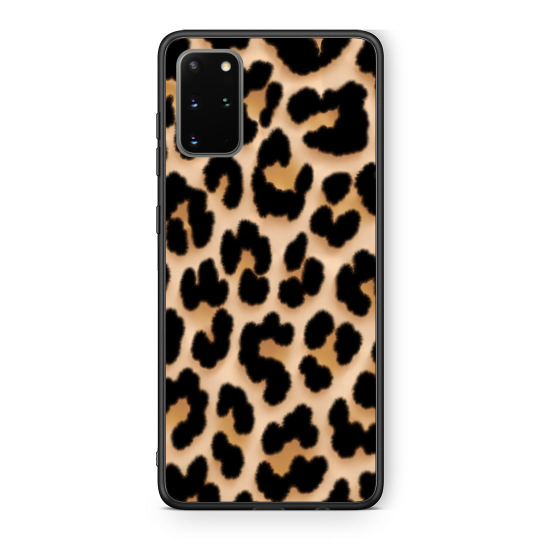 Θήκη Samsung Galaxy S20+ Leopard Print Tan Large από τη Smartfits με σχέδιο στο πίσω μέρος και μαύρο περίβλημα | Samsung Galaxy S20+ Leopard Print Tan Large case with colorful back and black bezels