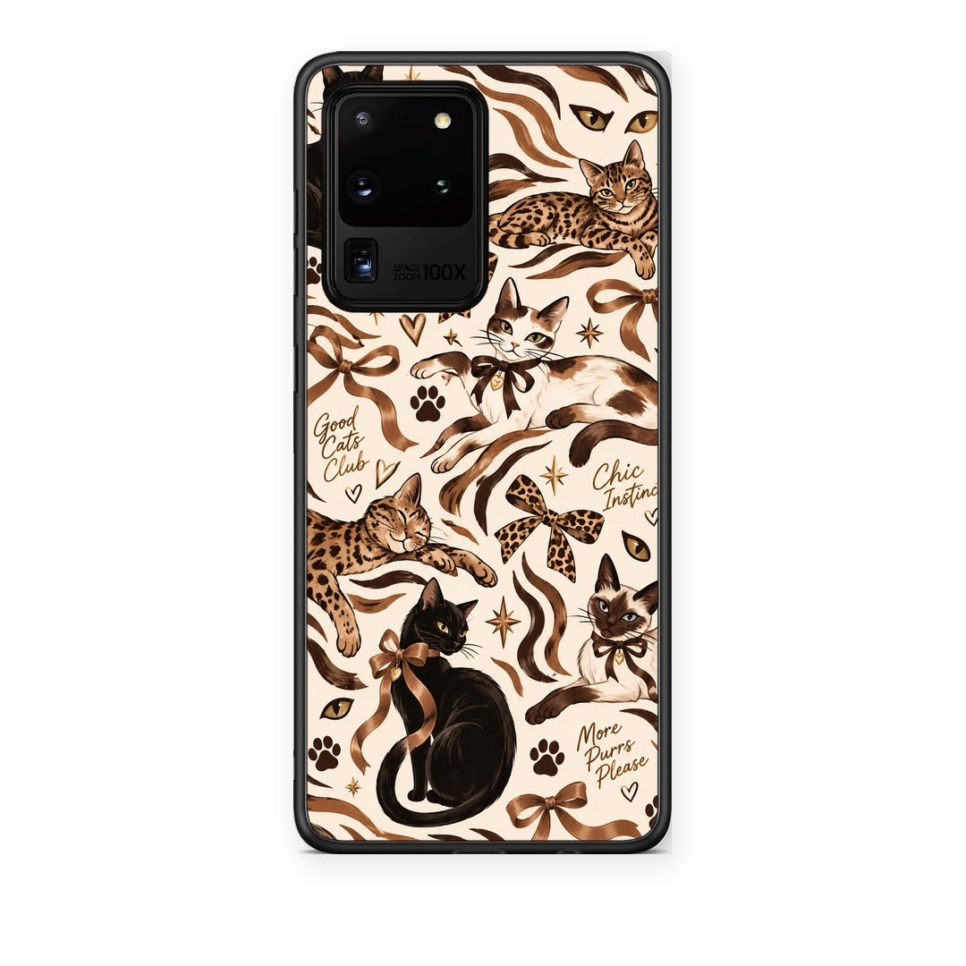 Θήκη Samsung Galaxy S20 Ultra Wild Cats and Animal Print Collage από τη Smartfits με σχέδιο στο πίσω μέρος και μαύρο περίβλημα | Samsung Galaxy S20 Ultra Wild Cats and Animal Print Collage case with colorful back and black bezels