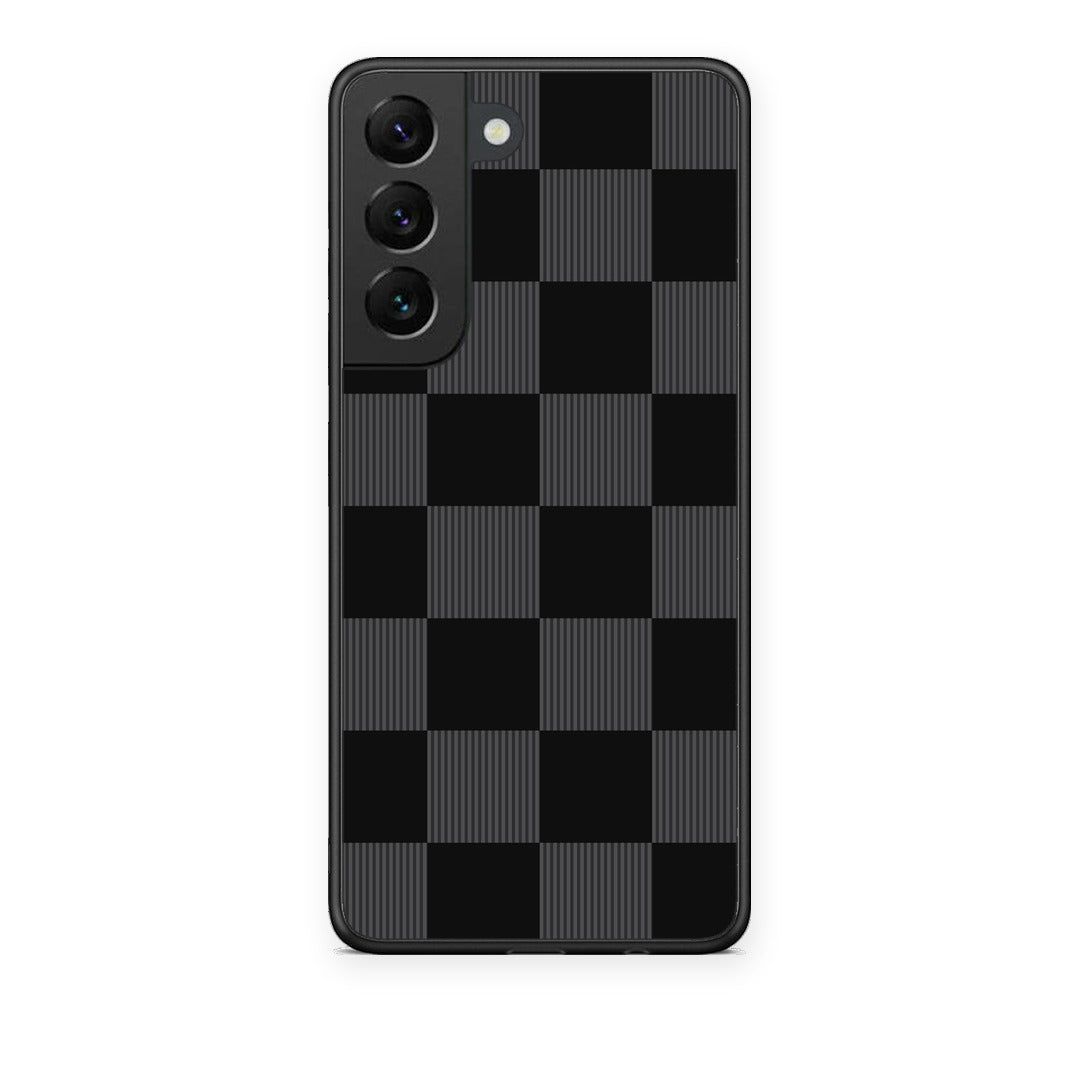 Θήκη Samsung Galaxy S22 Black and Charcoal Striped Checks από τη Smartfits με σχέδιο στο πίσω μέρος και μαύρο περίβλημα | Samsung Galaxy S22 Black and Charcoal Striped Checks case with colorful back and black bezels