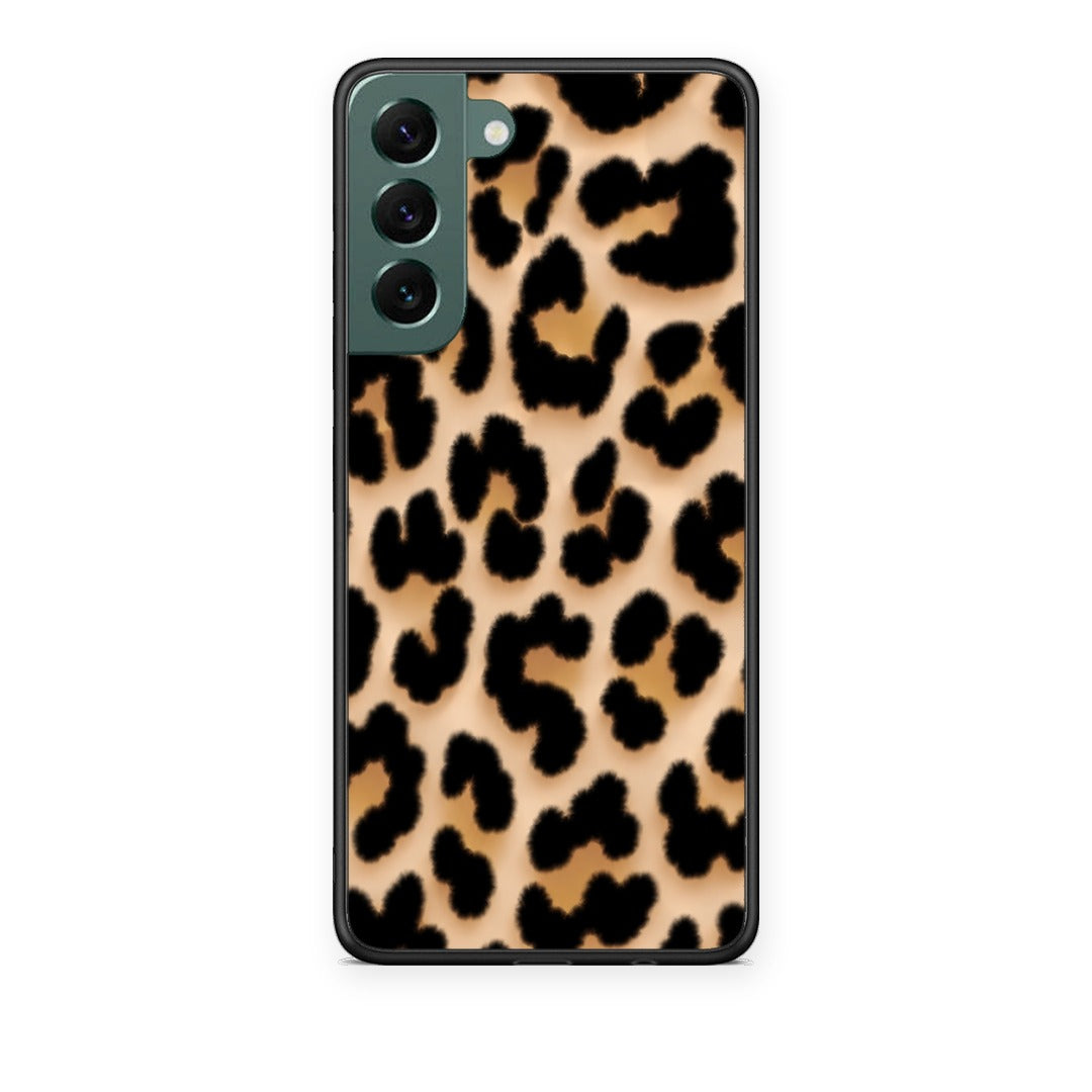 Θήκη Samsung Galaxy S22 Plus Leopard Print Tan Large από τη Smartfits με σχέδιο στο πίσω μέρος και μαύρο περίβλημα | Samsung Galaxy S22 Plus Leopard Print Tan Large case with colorful back and black bezels