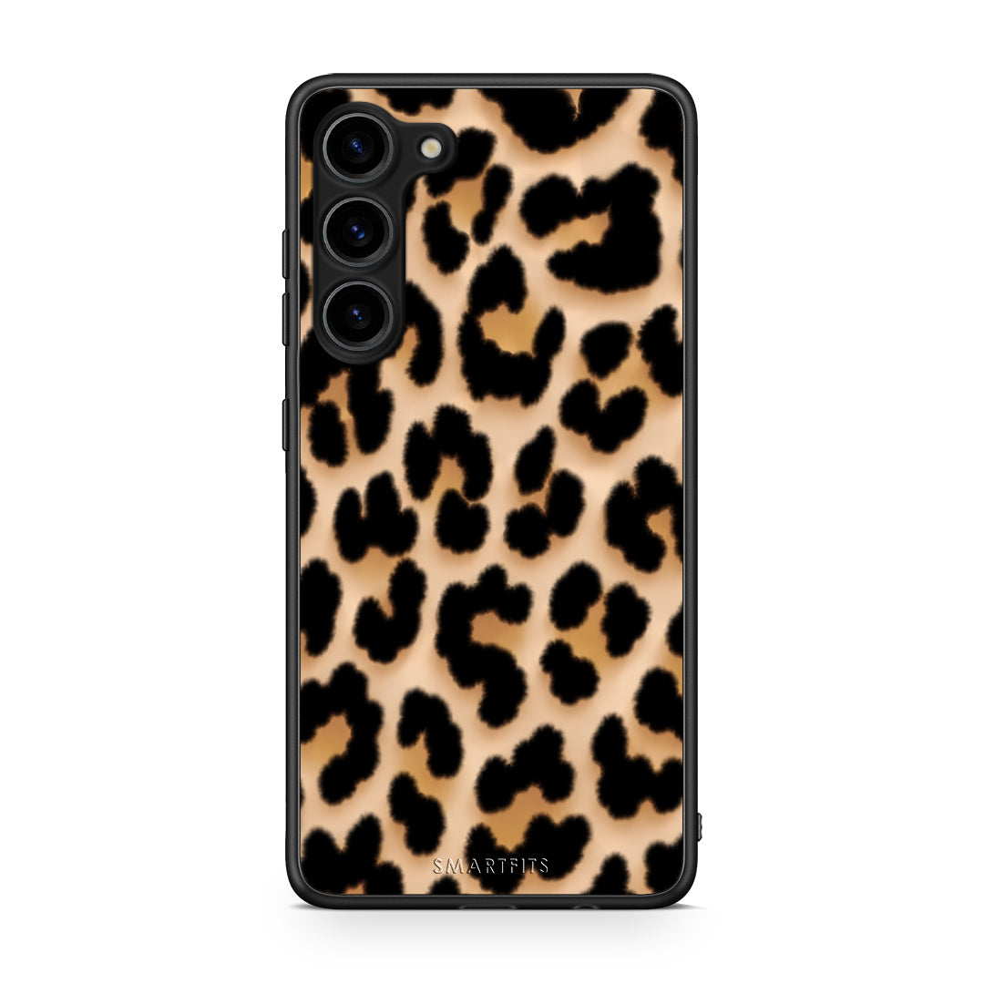 Θήκη Samsung Galaxy S23 Plus Leopard Print Tan Large από τη Smartfits με σχέδιο στο πίσω μέρος και μαύρο περίβλημα | Samsung Galaxy S23 Plus Leopard Print Tan Large case with colorful back and black bezels