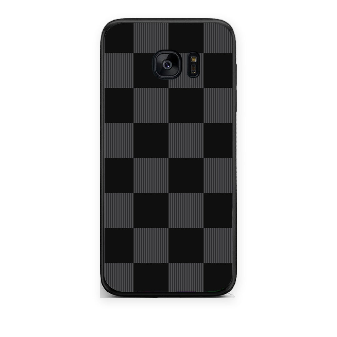 Θήκη Samsung Galaxy S7 Black and Charcoal Striped Checks από τη Smartfits με σχέδιο στο πίσω μέρος και μαύρο περίβλημα | Samsung Galaxy S7 Black and Charcoal Striped Checks case with colorful back and black bezels