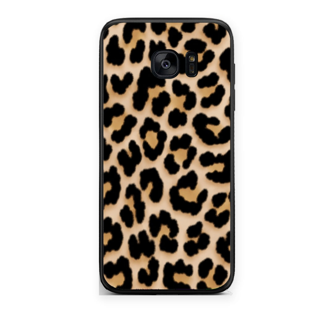 Θήκη Samsung Galaxy S7 Leopard Print Tan Small από τη Smartfits με σχέδιο στο πίσω μέρος και μαύρο περίβλημα | Samsung Galaxy S7 Leopard Print Tan Small case with colorful back and black bezels