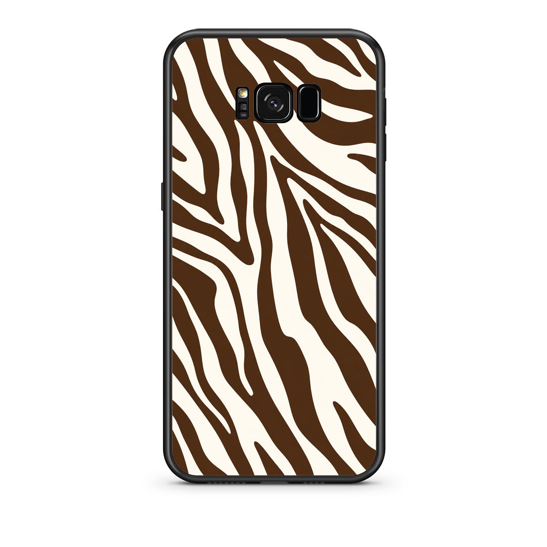 Θήκη Samsung Galaxy S8 Brown and Cream Zebra Stripes από τη Smartfits με σχέδιο στο πίσω μέρος και μαύρο περίβλημα | Samsung Galaxy S8 Brown and Cream Zebra Stripes case with colorful back and black bezels