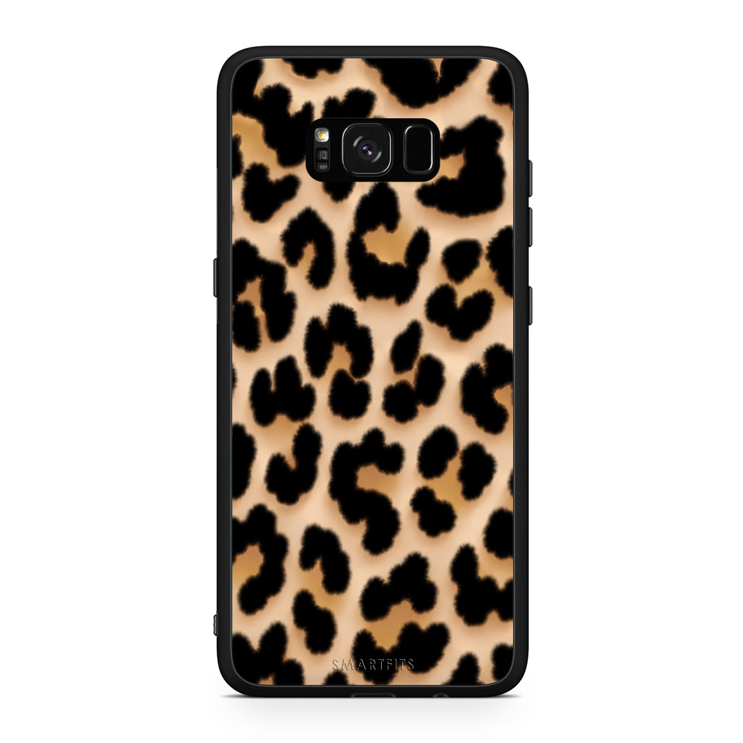 Θήκη Samsung Galaxy S8+ Leopard Print Tan Large από τη Smartfits με σχέδιο στο πίσω μέρος και μαύρο περίβλημα | Samsung Galaxy S8+ Leopard Print Tan Large case with colorful back and black bezels