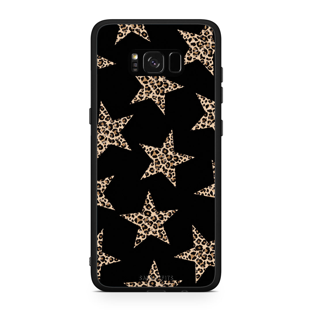 Θήκη Samsung Galaxy S8+ Leopard Stars on Black από τη Smartfits με σχέδιο στο πίσω μέρος και μαύρο περίβλημα | Samsung Galaxy S8+ Leopard Stars on Black case with colorful back and black bezels