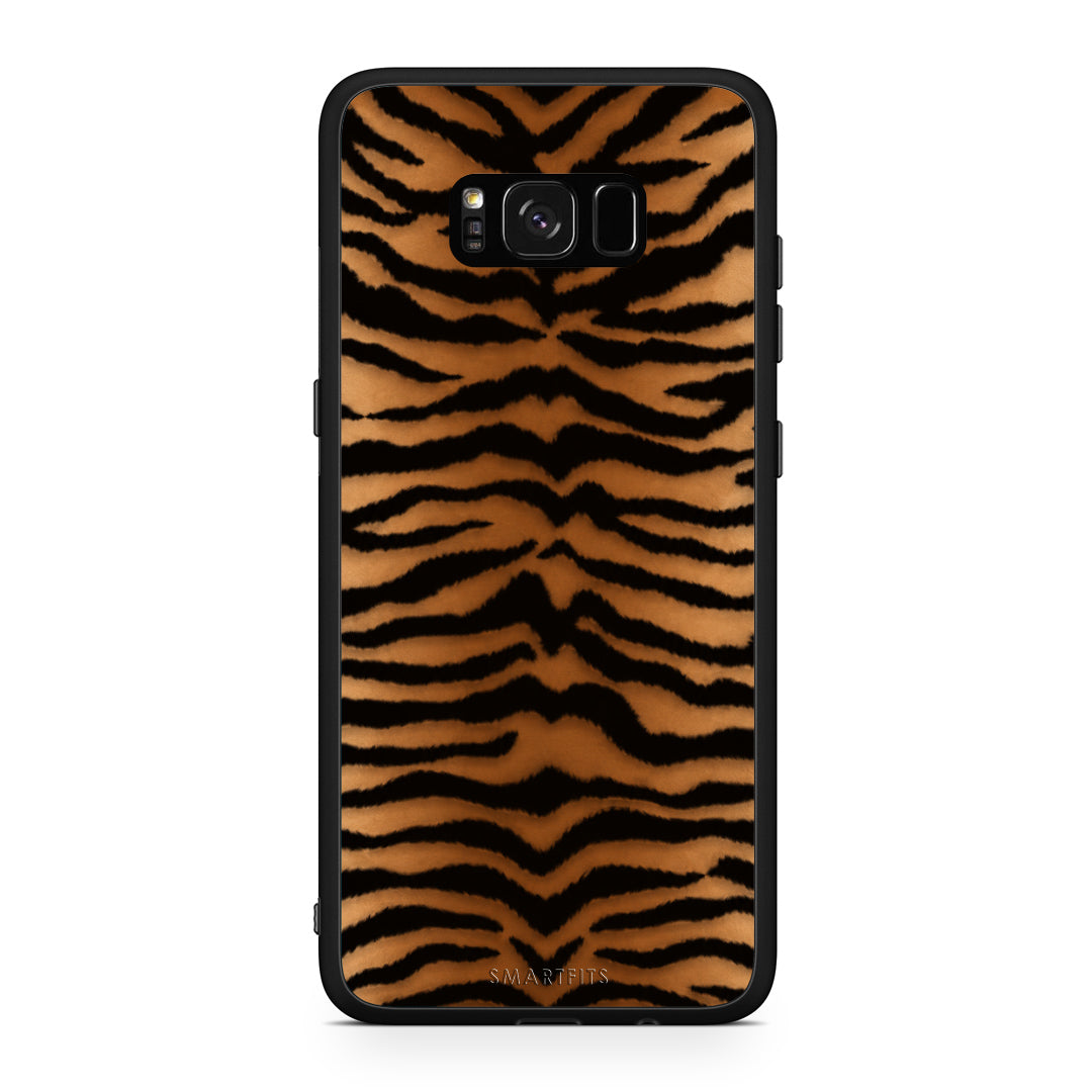 Θήκη Samsung Galaxy S8+ Tiger Print Orange and Black από τη Smartfits με σχέδιο στο πίσω μέρος και μαύρο περίβλημα | Samsung Galaxy S8+ Tiger Print Orange and Black case with colorful back and black bezels