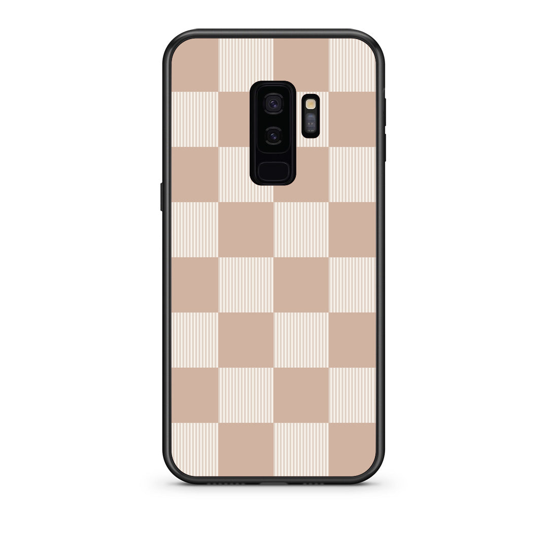 Θήκη Samsung Galaxy S9+ Latte and Cream Striped Checks από τη Smartfits με σχέδιο στο πίσω μέρος και μαύρο περίβλημα | Samsung Galaxy S9+ Latte and Cream Striped Checks case with colorful back and black bezels