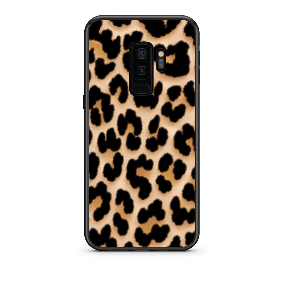 Θήκη Samsung Galaxy S9+ Leopard Print Tan Large από τη Smartfits με σχέδιο στο πίσω μέρος και μαύρο περίβλημα | Samsung Galaxy S9+ Leopard Print Tan Large case with colorful back and black bezels