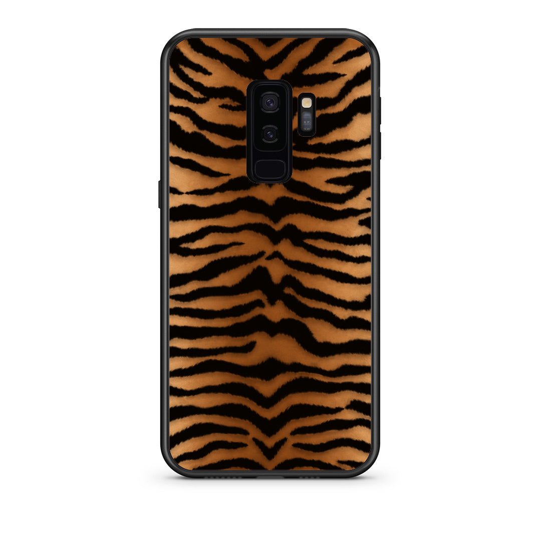 Θήκη Samsung Galaxy S9+ Tiger Print Orange and Black από τη Smartfits με σχέδιο στο πίσω μέρος και μαύρο περίβλημα | Samsung Galaxy S9+ Tiger Print Orange and Black case with colorful back and black bezels