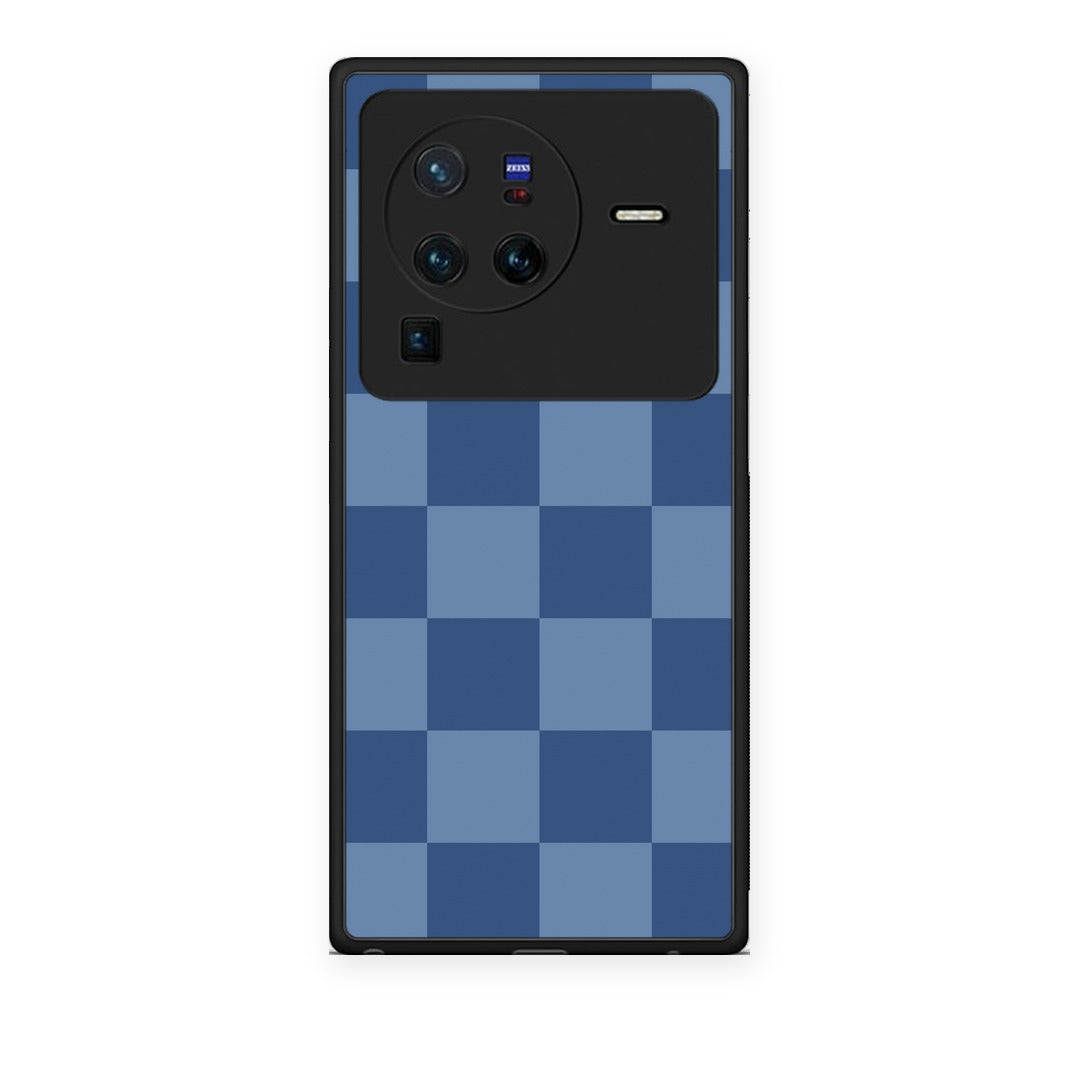 Θήκη Vivo X80 Pro 5G Denim Blue Checkerboard από τη Smartfits με σχέδιο στο πίσω μέρος και μαύρο περίβλημα | Vivo X80 Pro 5G Denim Blue Checkerboard case with colorful back and black bezels