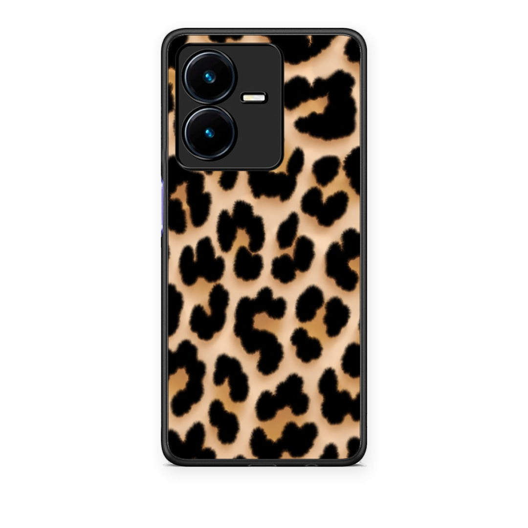 Θήκη Vivo Y22 Leopard Print Tan Large από τη Smartfits με σχέδιο στο πίσω μέρος και μαύρο περίβλημα | Vivo Y22 Leopard Print Tan Large case with colorful back and black bezels