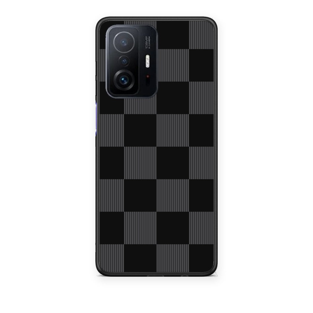 Θήκη Xiaomi 11T / 11T Pro Black and Charcoal Striped Checks από τη Smartfits με σχέδιο στο πίσω μέρος και μαύρο περίβλημα | Xiaomi 11T / 11T Pro Black and Charcoal Striped Checks case with colorful back and black bezels