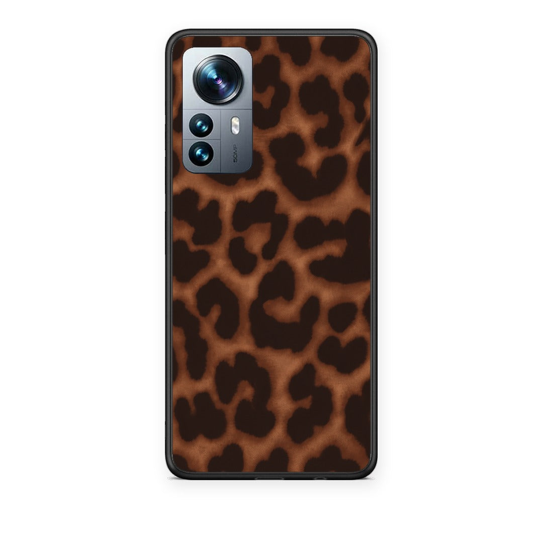 Θήκη Xiaomi 12 Pro Leopard Print Dark Brown από τη Smartfits με σχέδιο στο πίσω μέρος και μαύρο περίβλημα | Xiaomi 12 Pro Leopard Print Dark Brown case with colorful back and black bezels