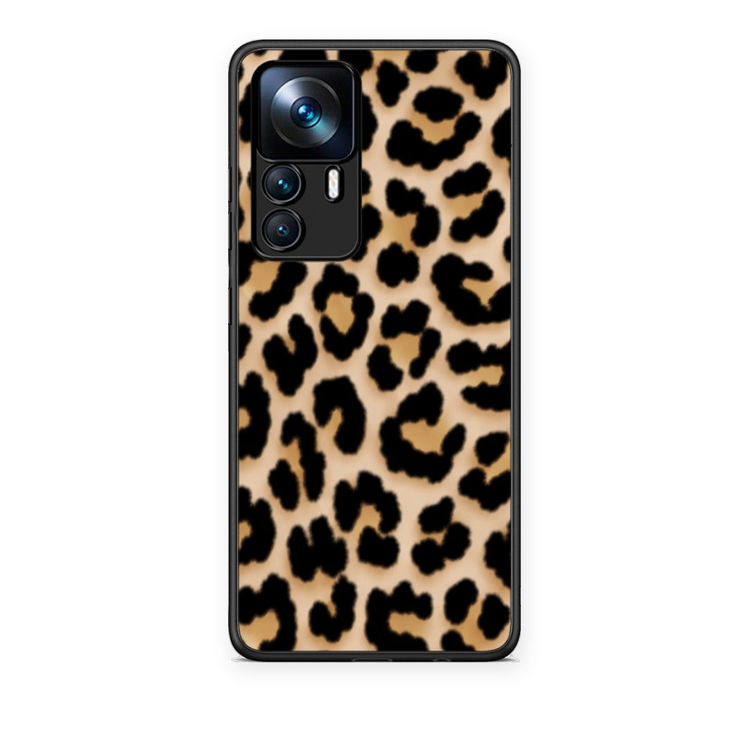 Θήκη Xiaomi 12T / K50 Ultra Leopard Print Tan Small από τη Smartfits με σχέδιο στο πίσω μέρος και μαύρο περίβλημα | Xiaomi 12T / K50 Ultra Leopard Print Tan Small case with colorful back and black bezels