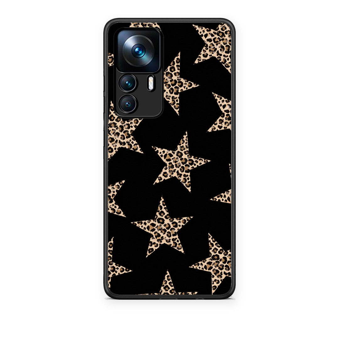Θήκη Xiaomi 12T / K50 Ultra Leopard Stars on Black από τη Smartfits με σχέδιο στο πίσω μέρος και μαύρο περίβλημα | Xiaomi 12T / K50 Ultra Leopard Stars on Black case with colorful back and black bezels