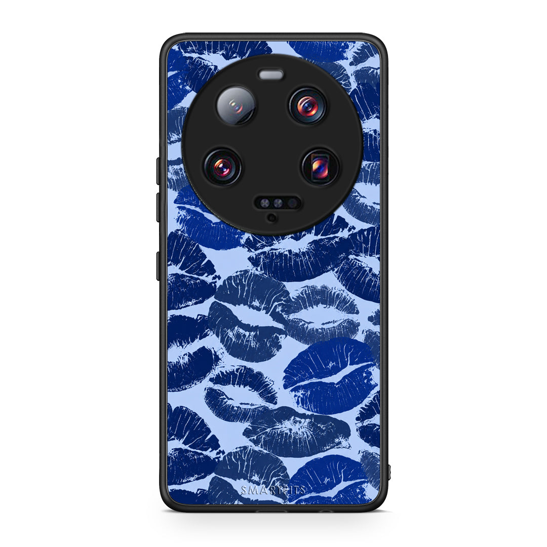 Θήκη Xiaomi 13 Ultra Blue Lipstick Kisses από τη Smartfits με σχέδιο στο πίσω μέρος και μαύρο περίβλημα | Xiaomi 13 Ultra Blue Lipstick Kisses case with colorful back and black bezels