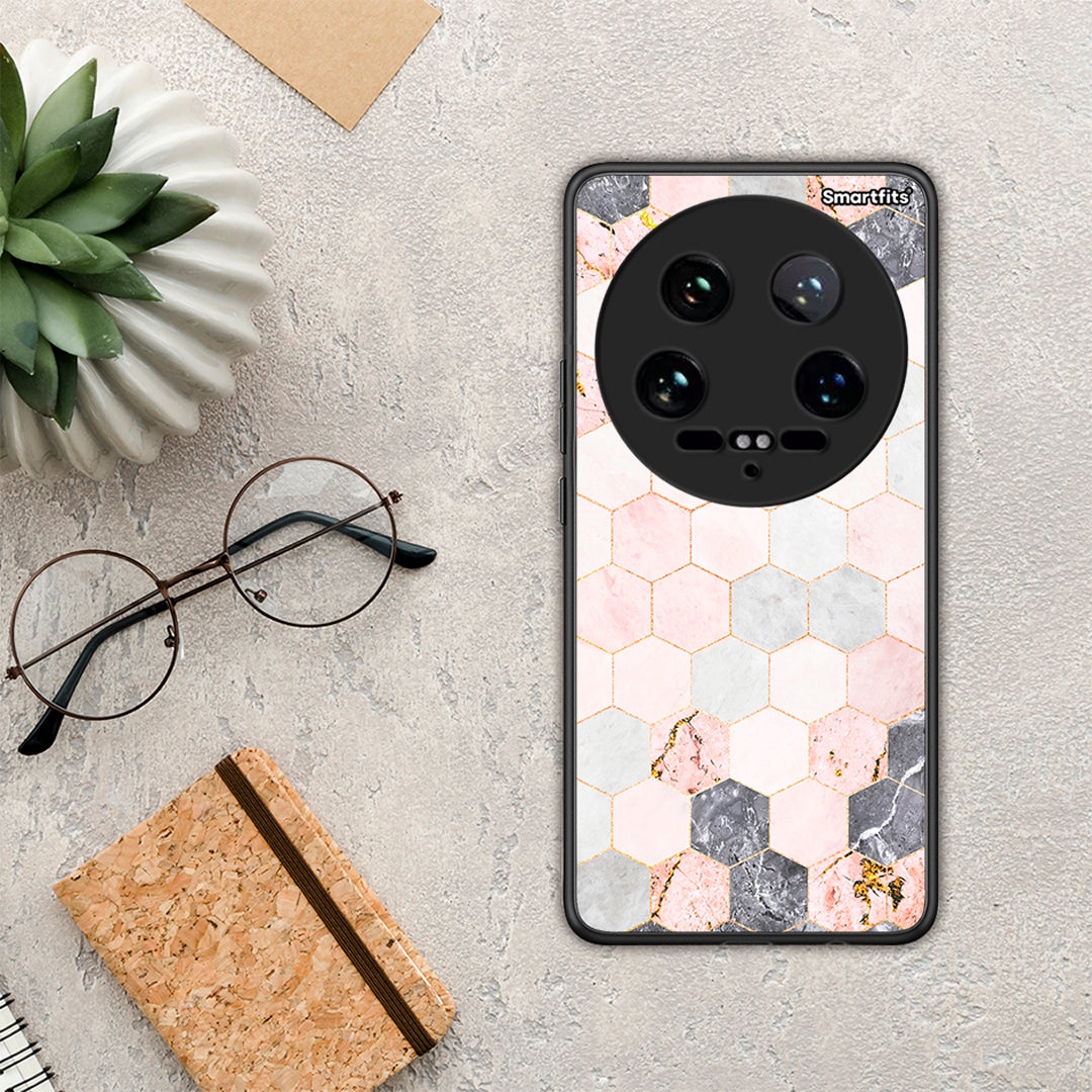 Marble Hexagon Pink - Xiaomi 14 Ultra θήκη