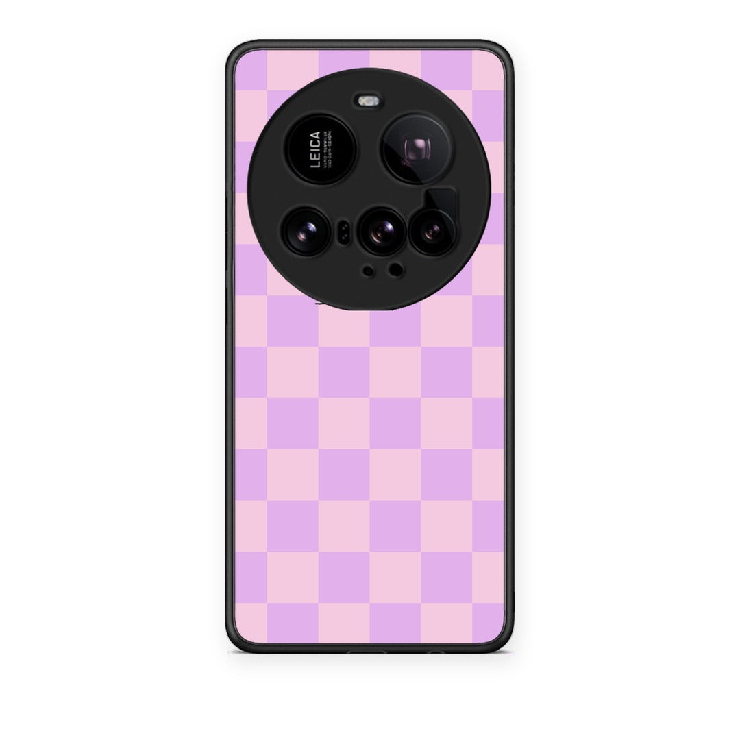 Θήκη Xiaomi 15 Ultra 5G Lavender and Pink Checkerboard από τη Smartfits με σχέδιο στο πίσω μέρος και μαύρο περίβλημα | Xiaomi 15 Ultra 5G Lavender and Pink Checkerboard case with colorful back and black bezels