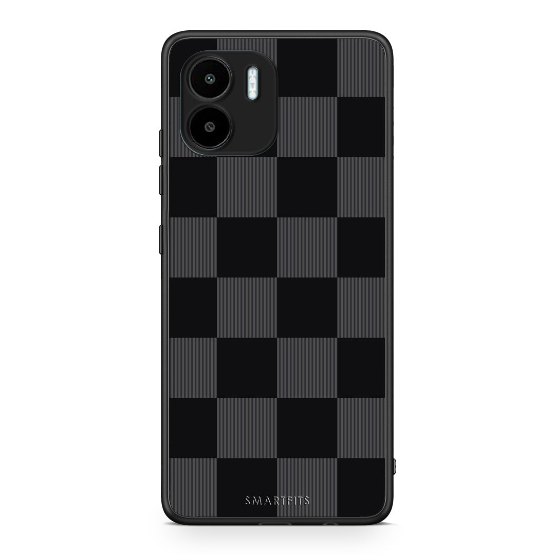 Θήκη Xiaomi Redmi A1 / A2 Black and Charcoal Striped Checks από τη Smartfits με σχέδιο στο πίσω μέρος και μαύρο περίβλημα | Xiaomi Redmi A1 / A2 Black and Charcoal Striped Checks case with colorful back and black bezels