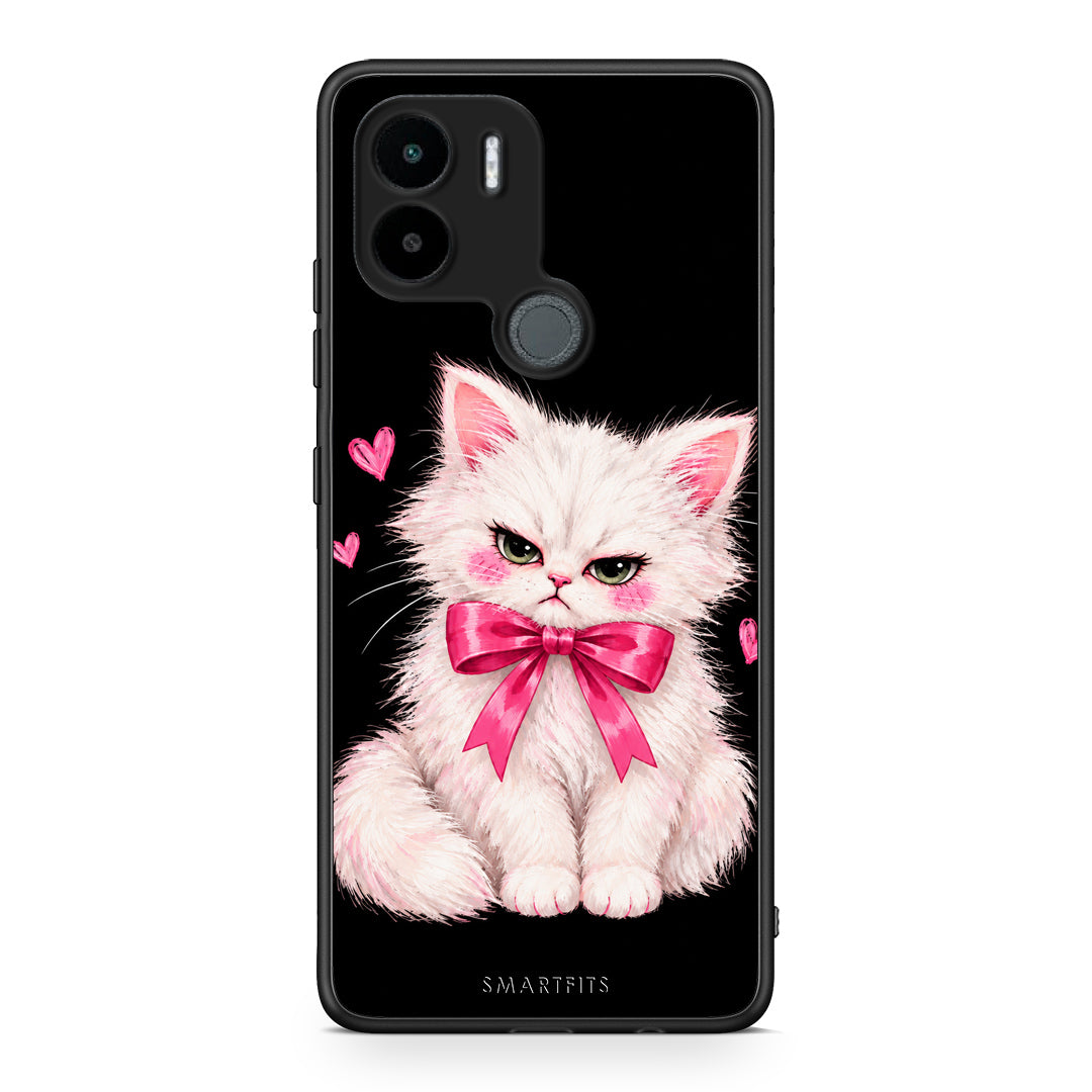 Θήκη Xiaomi Redmi A1+ / A2+ Grumpy Party Kitten on Black από τη Smartfits με σχέδιο στο πίσω μέρος και μαύρο περίβλημα | Xiaomi Redmi A1+ / A2+ Grumpy Party Kitten on Black case with colorful back and black bezels