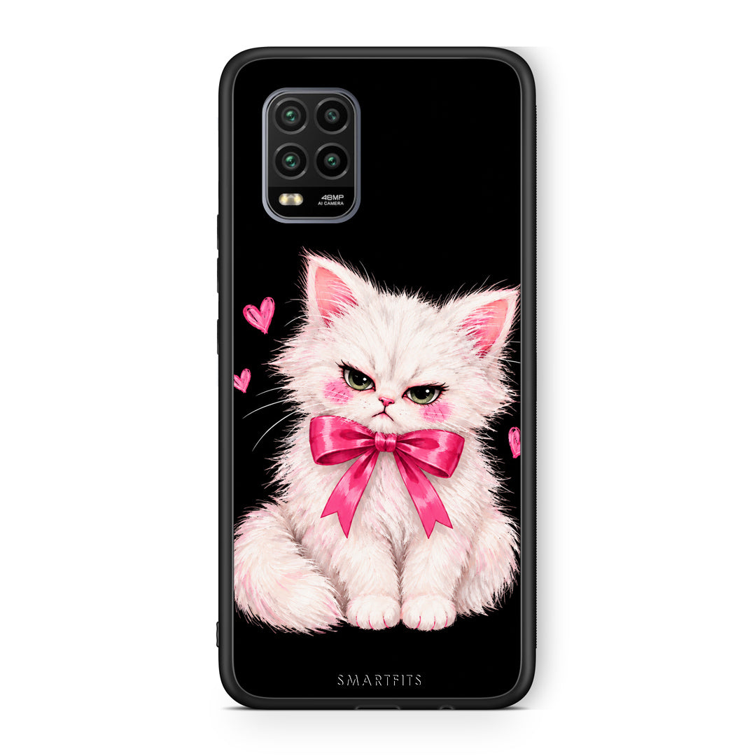Θήκη Xiaomi Mi 10 Lite Grumpy Party Kitten on Black από τη Smartfits με σχέδιο στο πίσω μέρος και μαύρο περίβλημα | Xiaomi Mi 10 Lite Grumpy Party Kitten on Black case with colorful back and black bezels