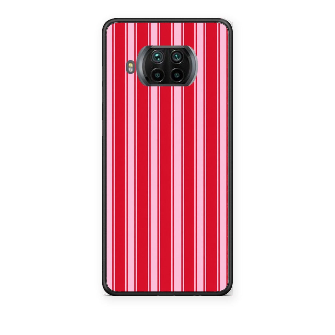 Θήκη Xiaomi Mi 10T Lite Red and Pink Vertical Pinstripes από τη Smartfits με σχέδιο στο πίσω μέρος και μαύρο περίβλημα | Xiaomi Mi 10T Lite Red and Pink Vertical Pinstripes case with colorful back and black bezels