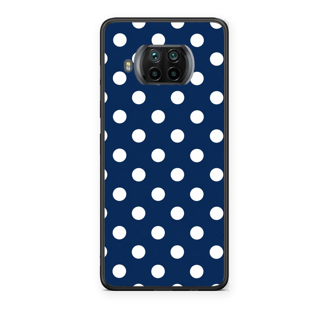 Θήκη Xiaomi Mi 10T Lite White Large Polka Dots on Navy από τη Smartfits με σχέδιο στο πίσω μέρος και μαύρο περίβλημα | Xiaomi Mi 10T Lite White Large Polka Dots on Navy case with colorful back and black bezels