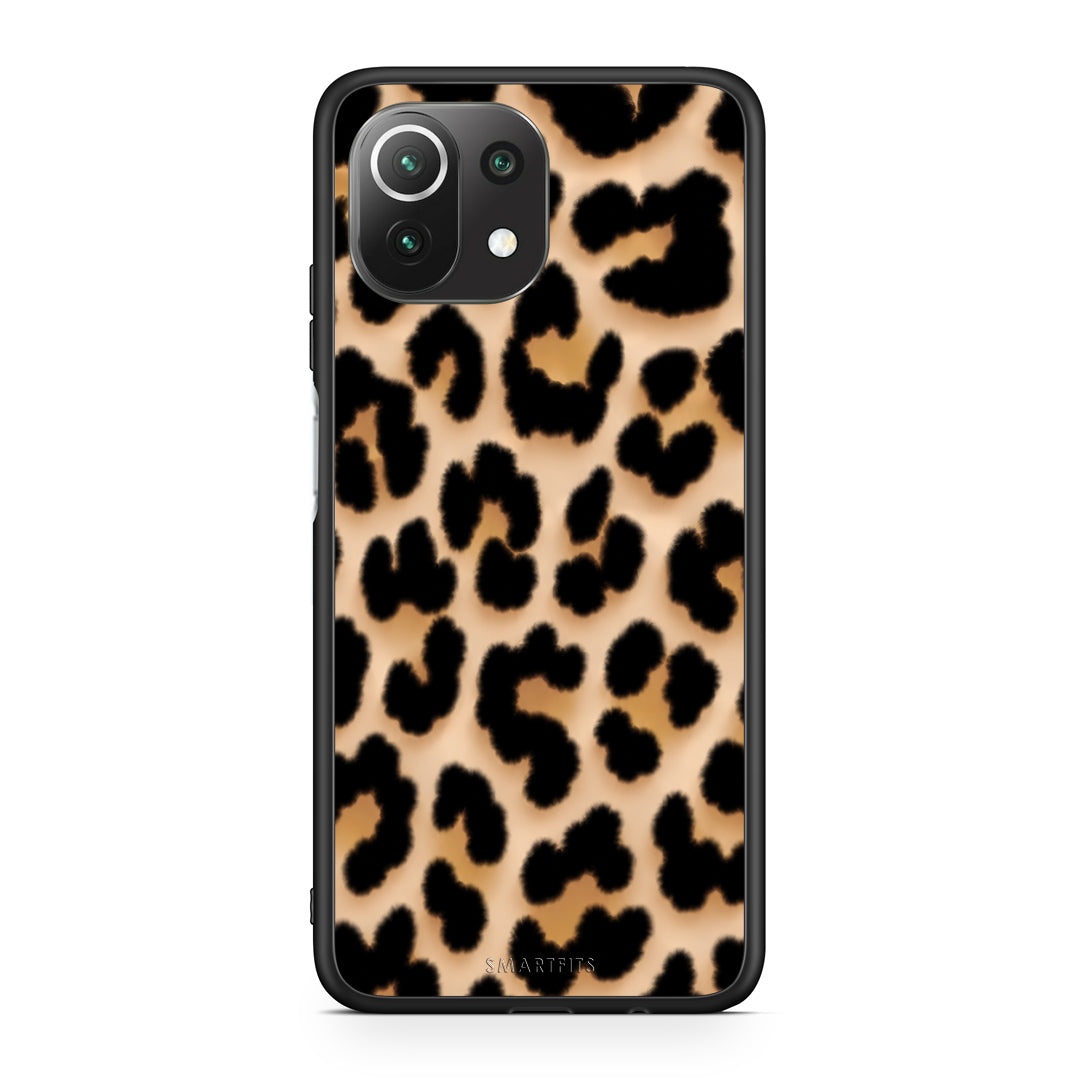 Θήκη Xiaomi 11 Lite 5G NE / Mi 11 Lite Leopard Print Tan Large από τη Smartfits με σχέδιο στο πίσω μέρος και μαύρο περίβλημα | Xiaomi 11 Lite 5G NE / Mi 11 Lite Leopard Print Tan Large case with colorful back and black bezels