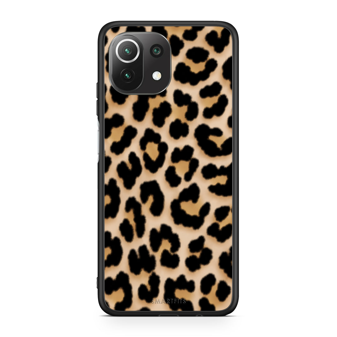 Θήκη Xiaomi 11 Lite 5G NE / Mi 11 Lite Leopard Print Tan Small από τη Smartfits με σχέδιο στο πίσω μέρος και μαύρο περίβλημα | Xiaomi 11 Lite 5G NE / Mi 11 Lite Leopard Print Tan Small case with colorful back and black bezels