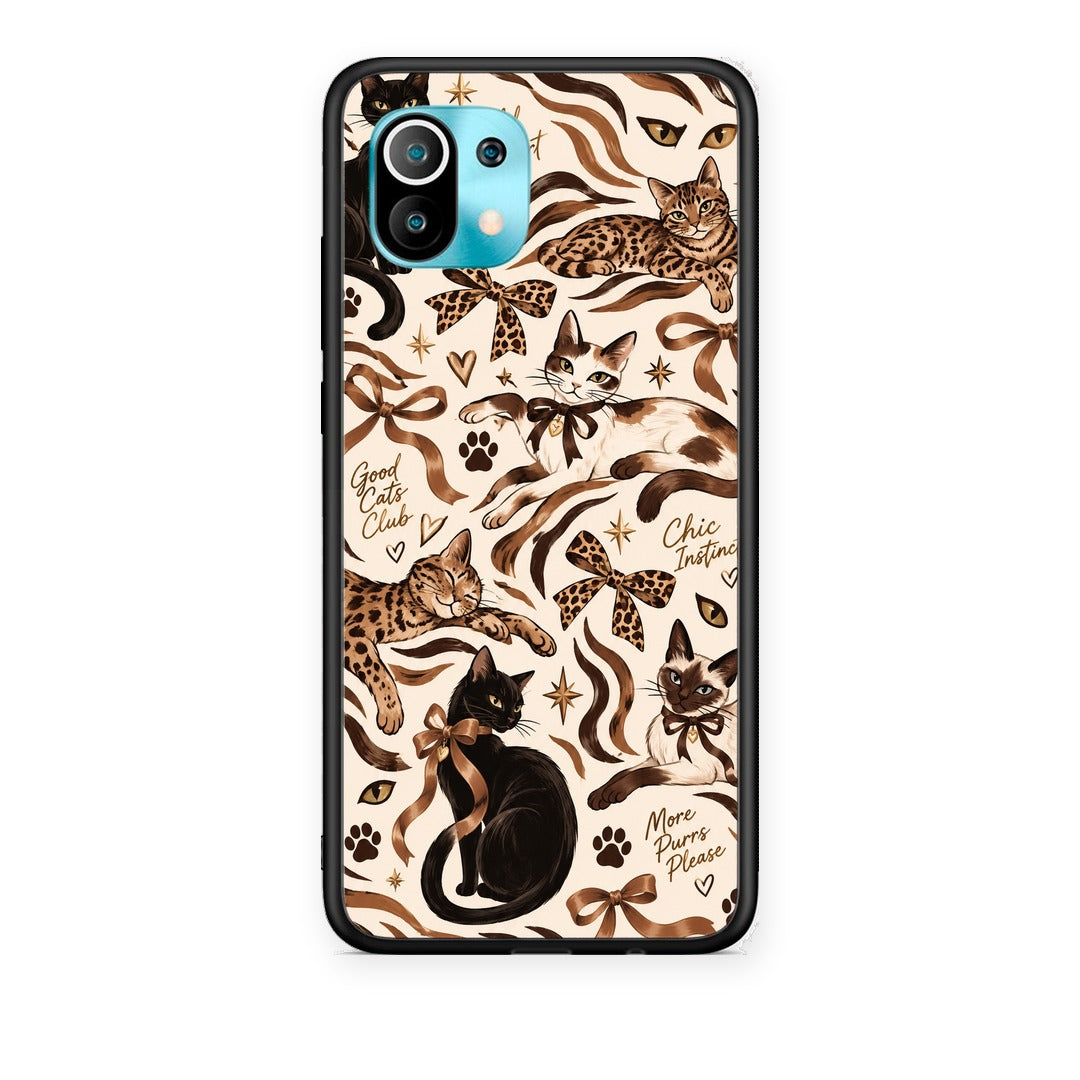 Θήκη Xiaomi Mi 11 / 11 Pro Wild Cats and Animal Print Collage από τη Smartfits με σχέδιο στο πίσω μέρος και μαύρο περίβλημα | Xiaomi Mi 11 / 11 Pro Wild Cats and Animal Print Collage case with colorful back and black bezels