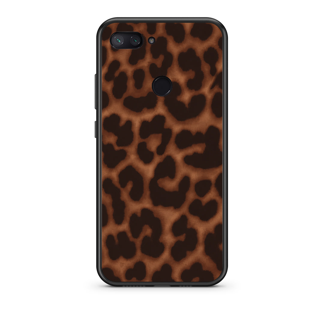 Θήκη Xiaomi Mi 8 Lite Leopard Print Dark Brown από τη Smartfits με σχέδιο στο πίσω μέρος και μαύρο περίβλημα | Xiaomi Mi 8 Lite Leopard Print Dark Brown case with colorful back and black bezels