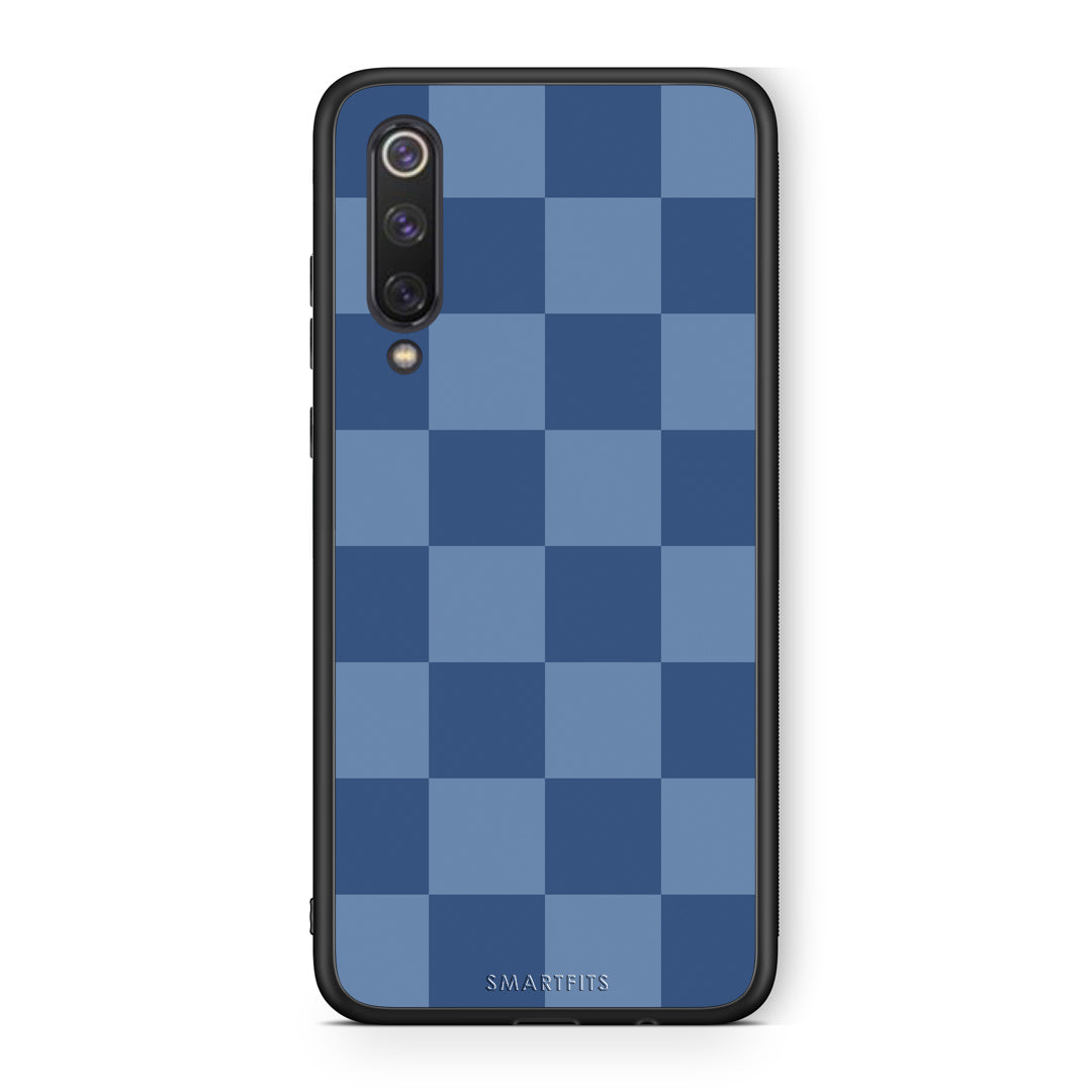 Θήκη Xiaomi Mi 9 SE Denim Blue Checkerboard από τη Smartfits με σχέδιο στο πίσω μέρος και μαύρο περίβλημα | Xiaomi Mi 9 SE Denim Blue Checkerboard case with colorful back and black bezels