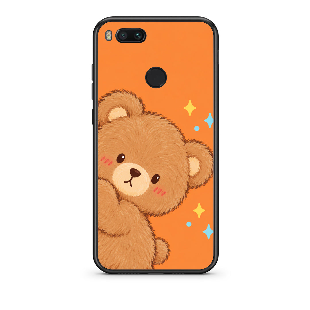 Θήκη Xiaomi Mi A1 Peekaboo Teddy on Orange από τη Smartfits με σχέδιο στο πίσω μέρος και μαύρο περίβλημα | Xiaomi Mi A1 Peekaboo Teddy on Orange case with colorful back and black bezels