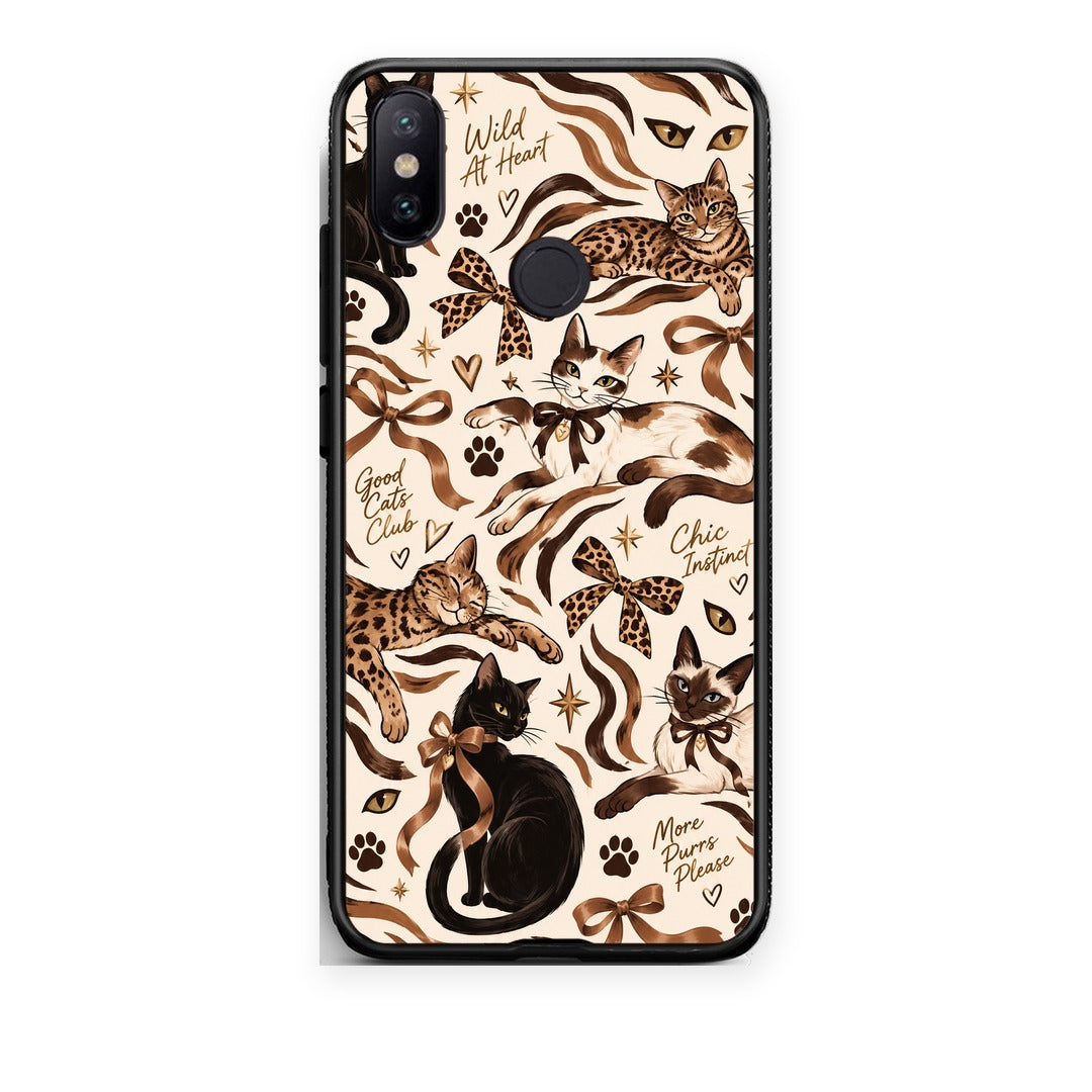 Θήκη Xiaomi Mi A2 Wild Cats and Animal Print Collage από τη Smartfits με σχέδιο στο πίσω μέρος και μαύρο περίβλημα | Xiaomi Mi A2 Wild Cats and Animal Print Collage case with colorful back and black bezels