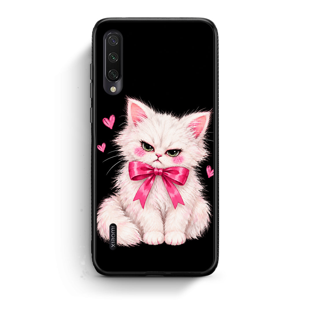 Θήκη Xiaomi Mi A3 Grumpy Party Kitten on Black από τη Smartfits με σχέδιο στο πίσω μέρος και μαύρο περίβλημα | Xiaomi Mi A3 Grumpy Party Kitten on Black case with colorful back and black bezels