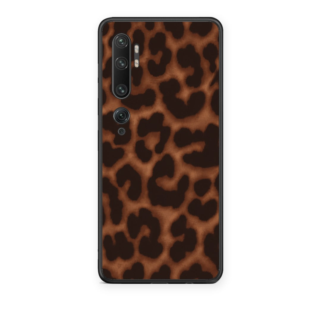 Θήκη Xiaomi Mi Note 10 / 10 Pro Leopard Print Dark Brown από τη Smartfits με σχέδιο στο πίσω μέρος και μαύρο περίβλημα | Xiaomi Mi Note 10 / 10 Pro Leopard Print Dark Brown case with colorful back and black bezels