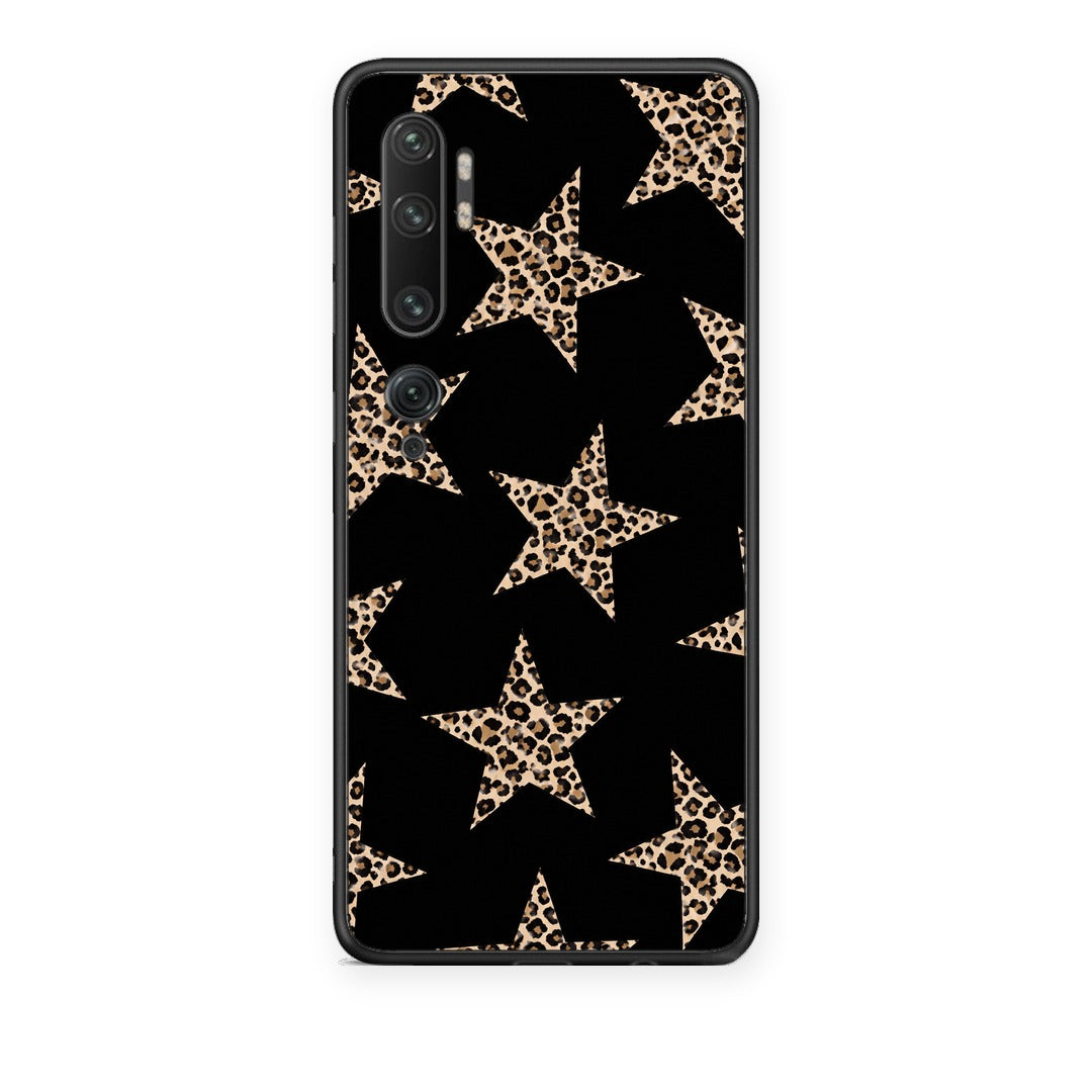 Θήκη Xiaomi Mi Note 10 / 10 Pro Leopard Stars on Black από τη Smartfits με σχέδιο στο πίσω μέρος και μαύρο περίβλημα | Xiaomi Mi Note 10 / 10 Pro Leopard Stars on Black case with colorful back and black bezels