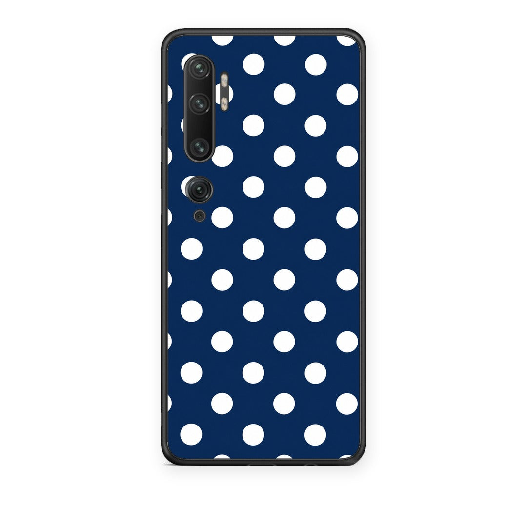 Θήκη Xiaomi Mi Note 10 / 10 Pro White Large Polka Dots on Navy από τη Smartfits με σχέδιο στο πίσω μέρος και μαύρο περίβλημα | Xiaomi Mi Note 10 / 10 Pro White Large Polka Dots on Navy case with colorful back and black bezels