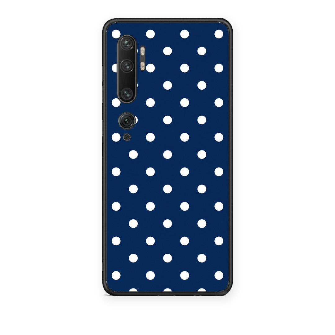 Θήκη Xiaomi Mi Note 10 / 10 Pro White Small Polka Dots on Navy από τη Smartfits με σχέδιο στο πίσω μέρος και μαύρο περίβλημα | Xiaomi Mi Note 10 / 10 Pro White Small Polka Dots on Navy case with colorful back and black bezels